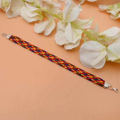 Beautiful Multi-Color Silver Dhaga Moli Bracelet for Fashion